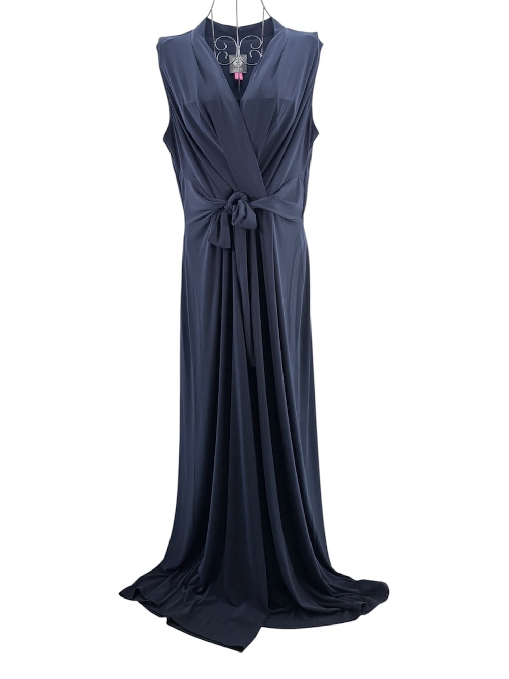 Vince Camuto Sleeveless Navy Classic Neutral Jumpsuit Waist Tie Size Medium